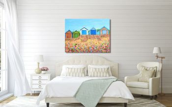 CANVAS PRINT  - "Abersoch Beach Huts, North Wales" From £75