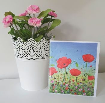 GREETING CARD - "Dancing Poppies"