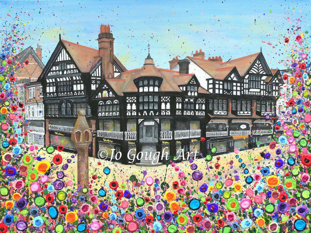 HAND EMBELLISHED CANVAS PRINT (60x40cm) - Chester Cross - 95 Editions