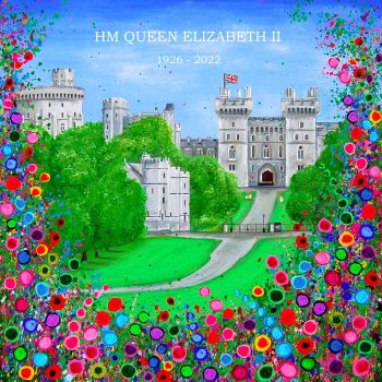 FINE ART GICLEE PRINT - Special HM Queen Elizabeth Edition - Windsor Castle From £10