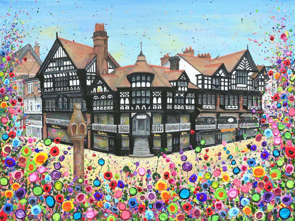 HAND EMBELLISHED CANVAS PRINT (60x40cm) - Chester Cross - 95 Editions