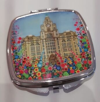 Compact Pocket Mirror - LIVER BUILDING