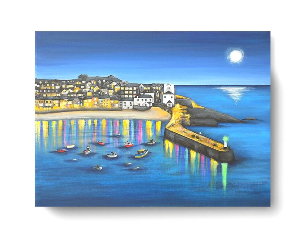 St Ives In The Moonlight CANVAS PRINT