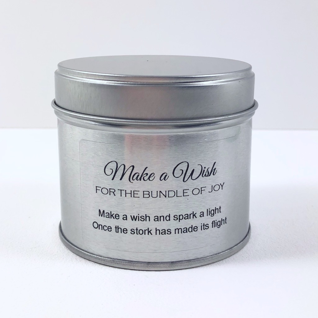 Candle in Silver Tin - Make A Wish-New Baby