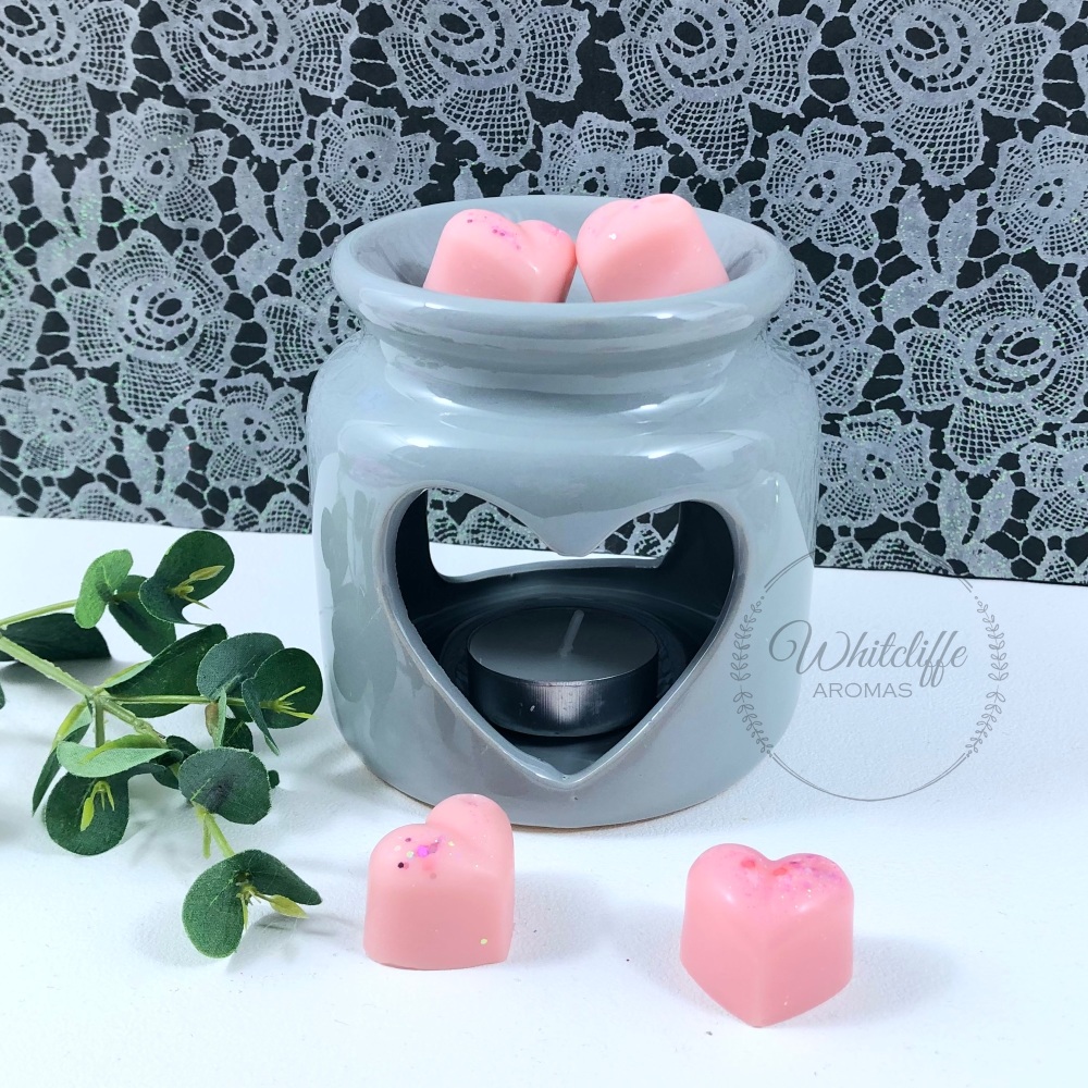 Wax Melter/Burner with Heart Opening - Grey