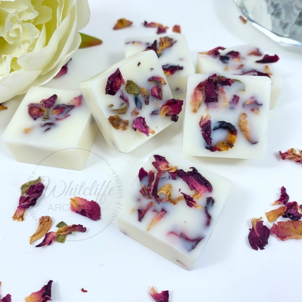 Cube Wax Melts with dried rose petals