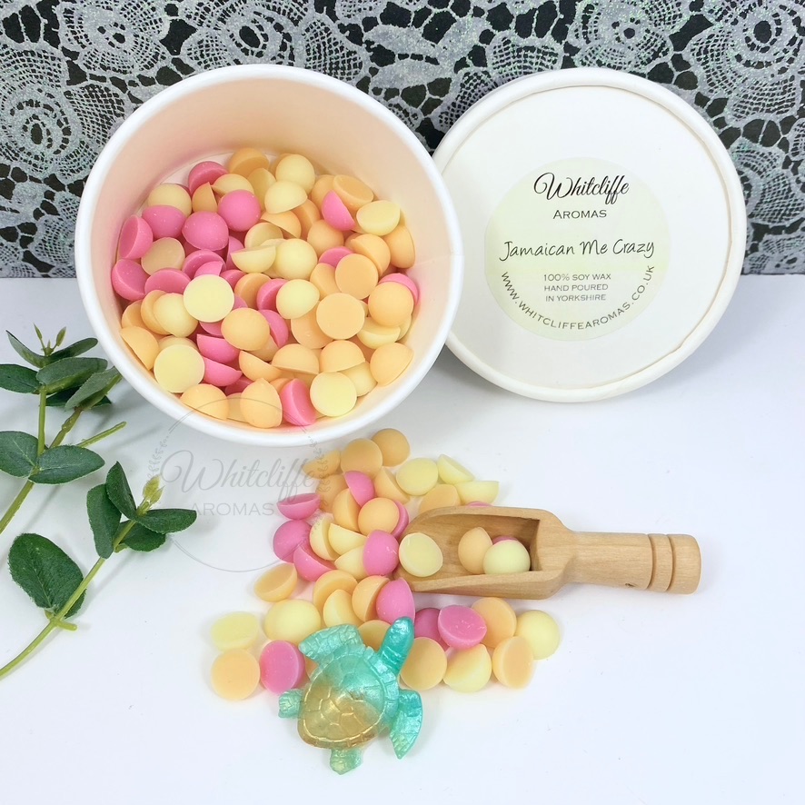 100% Soy Wax Melts, Tub of scoopable wax dots with scoop