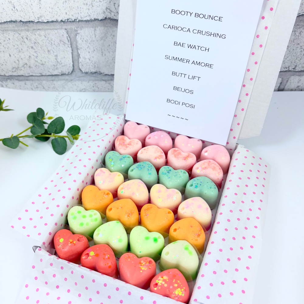 Heart Wax Melt Sample Box (28) - Brazilian Beach Collection