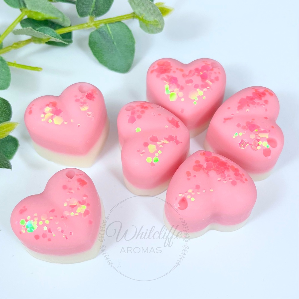 Heart Wax Melts (6) - Blush Silk