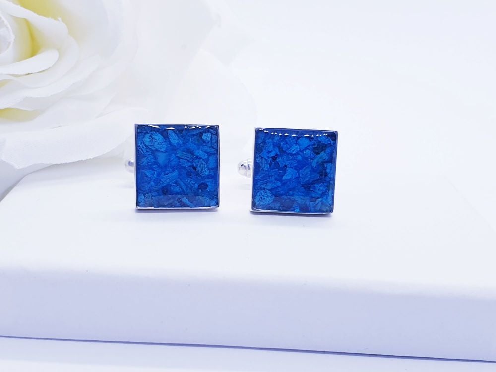 Square cremation cufflinks