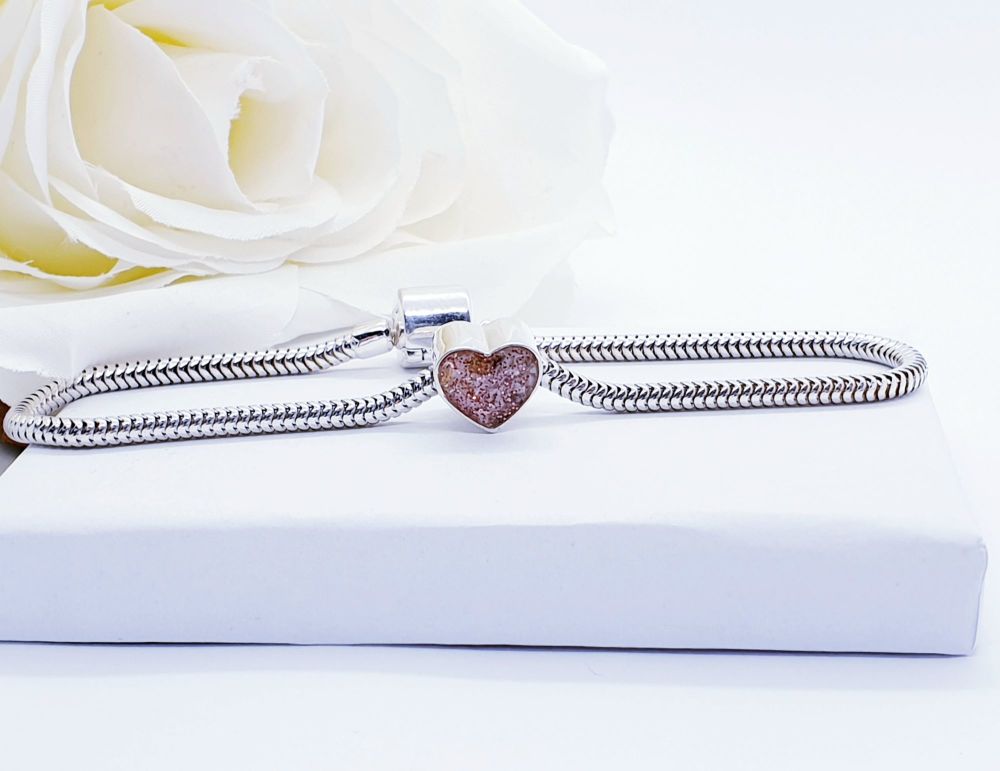 Sterling silver heart cremation charm