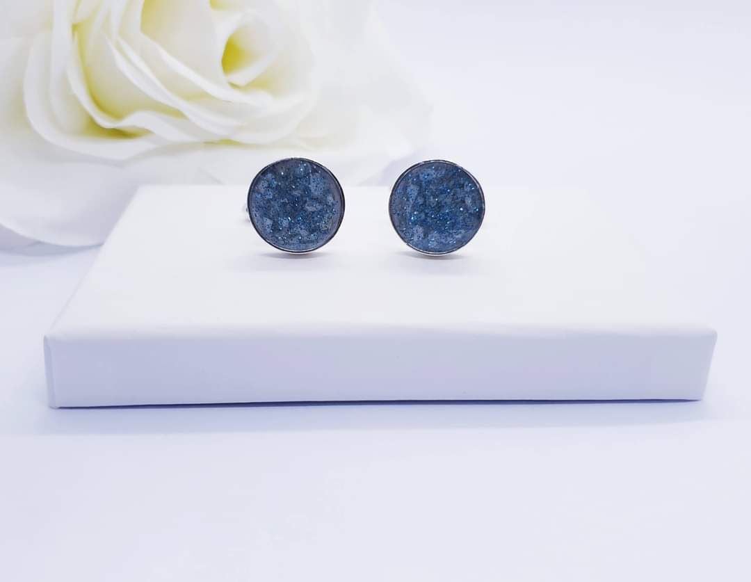 Sterling silver round cufflinks