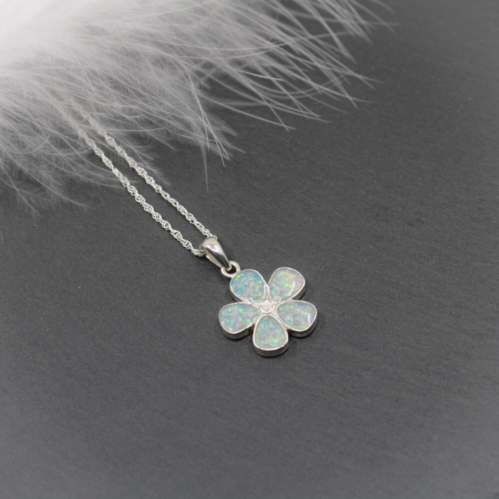 Sterling silver cremation forget-me-knot necklace