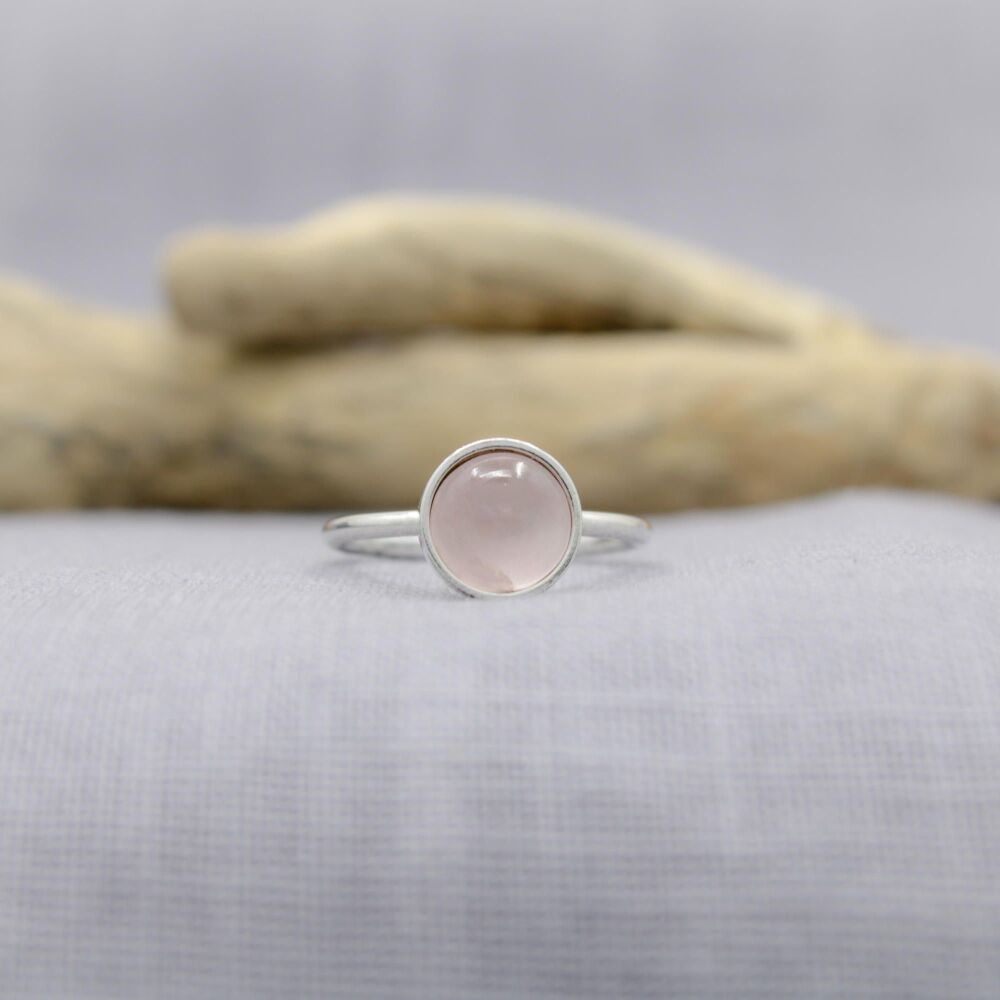 Sterling silver 8mm single stone stackable ring