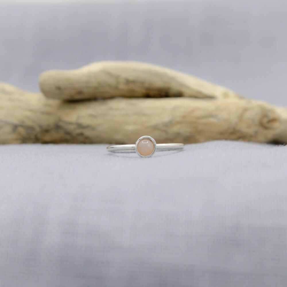 Sterling silver 4mm single stone stackable ring