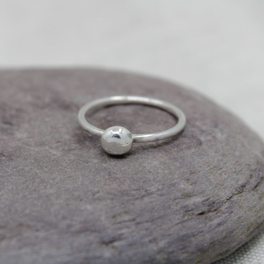 sterling silver pebble stacking ring