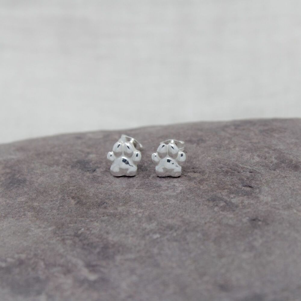 Sterling silver paw studs
