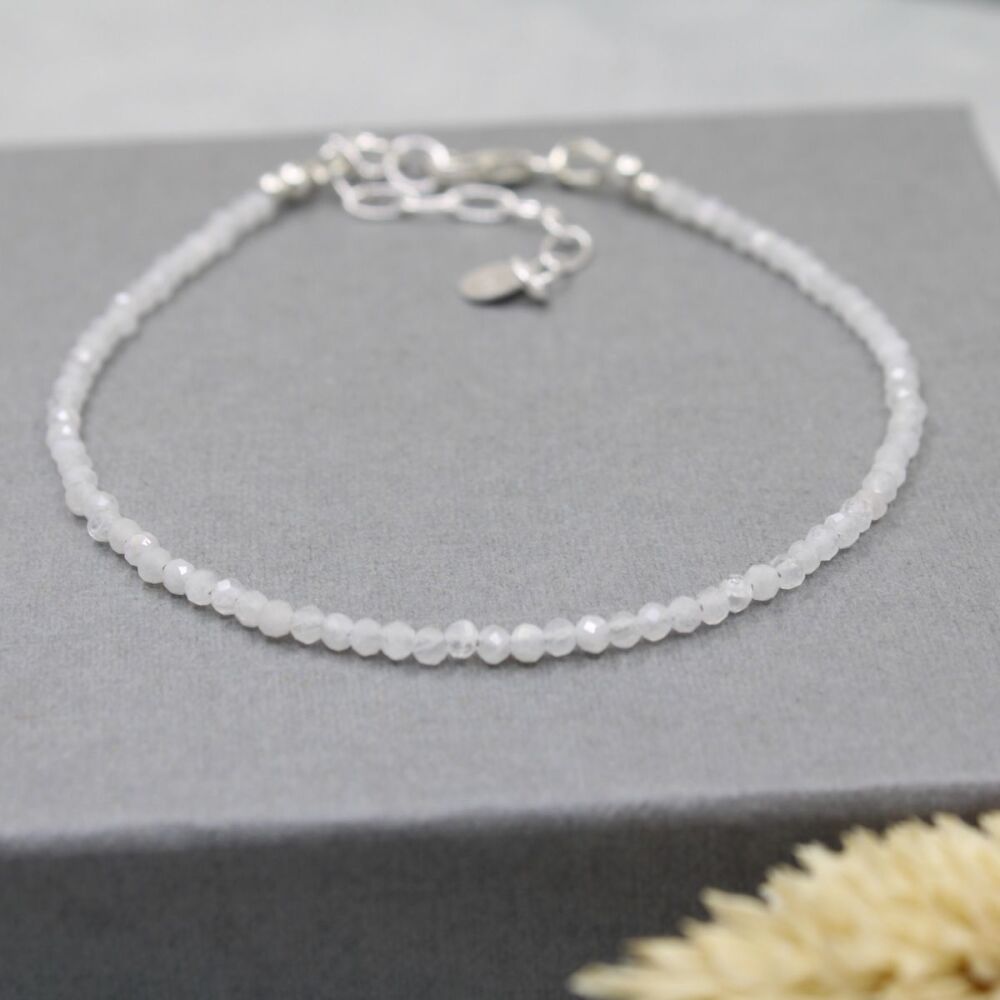 Dainty faceted Moonstone gemstone bracelet