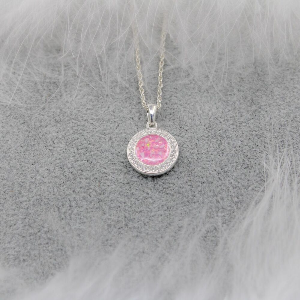 memorial C.Z circle pendant