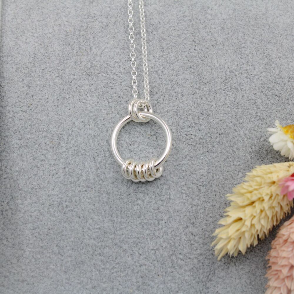 Sterling silver plain fidget necklace