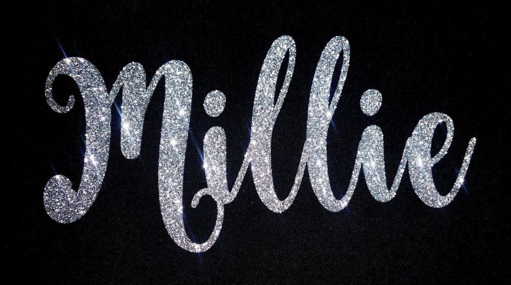 Personalised Glitter Iron On Name - Font 6