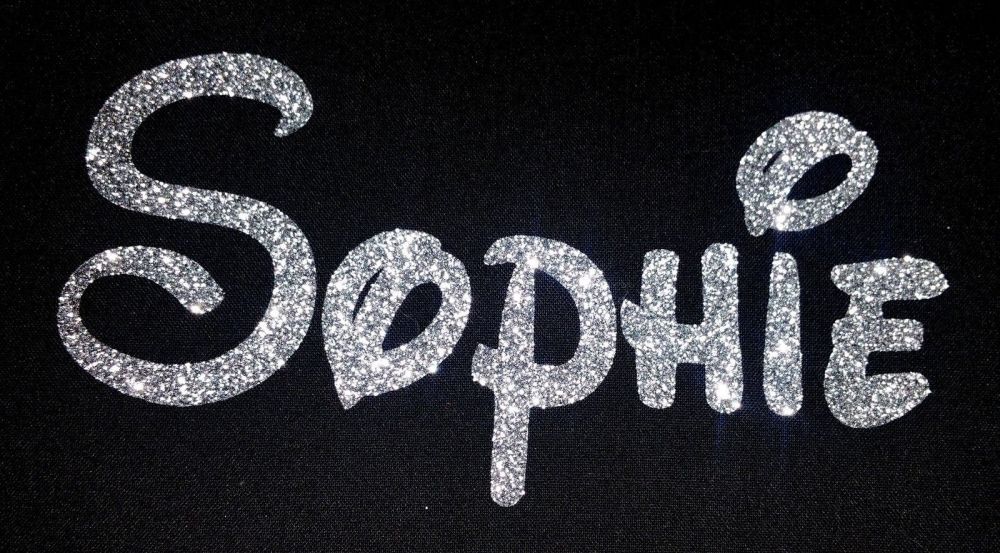 Personalised Glitter Iron On Name - Font 2