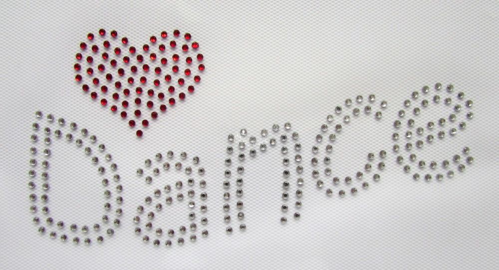 Dance (with Heart) Rhinestone Iron On