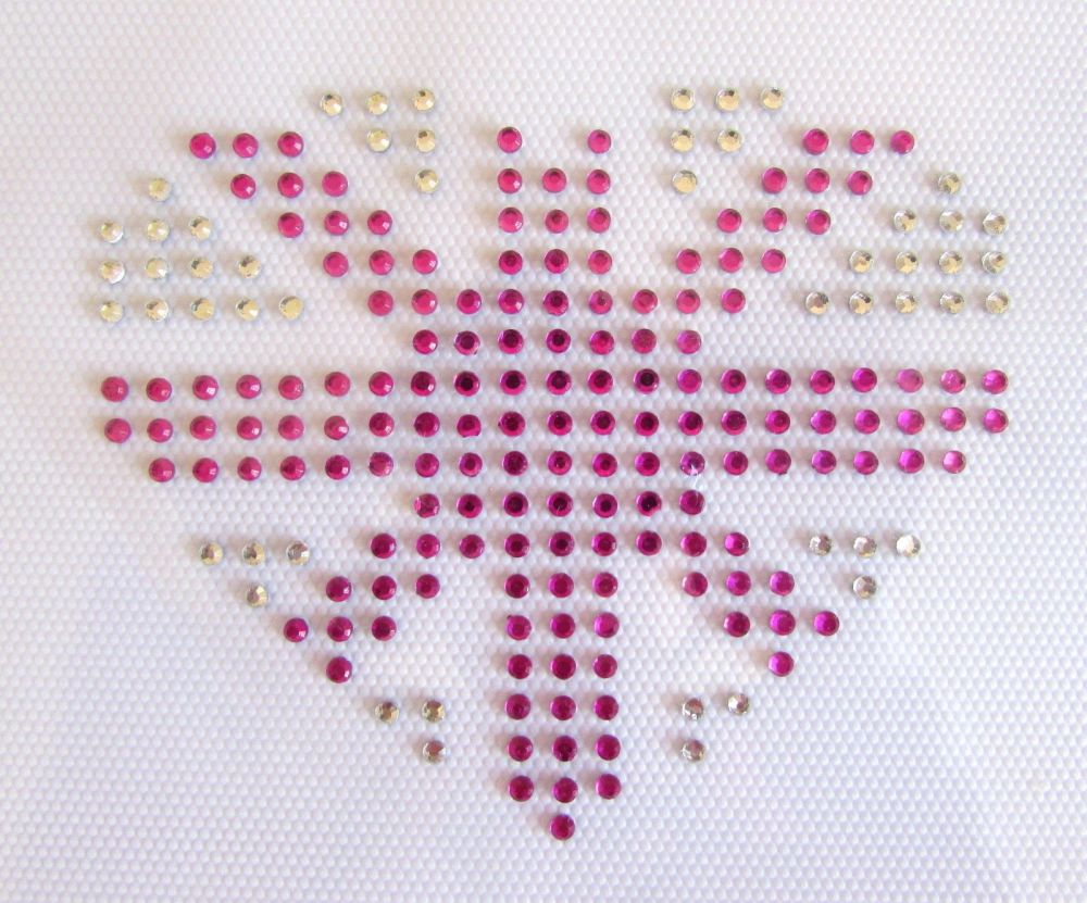 Union Jack Heart - Hot Pink & Clear