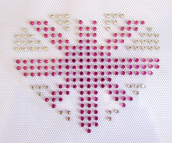 Union Jack Heart - Hot Pink & Clear