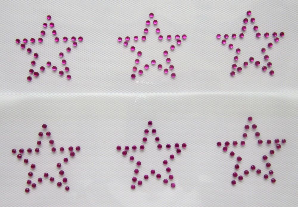 6 x Stars - Hot Pink