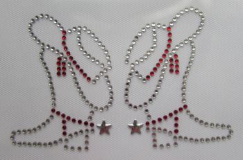 Line Dance Boots - Red & Clear