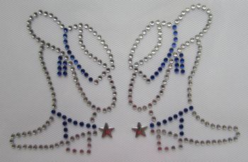 Line Dance Boots - Blue & Clear