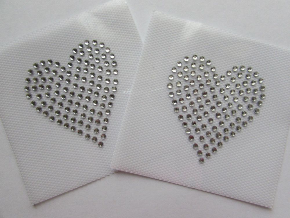 Small Full Hearts x 2 - Clear