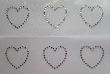 6 x Hearts - Clear
