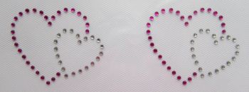 Linked Hearts x2 - Pink & Clear
