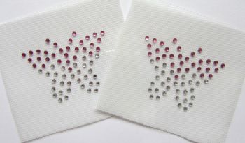 Small Butterflies x 2 - Baby Pink & Clear