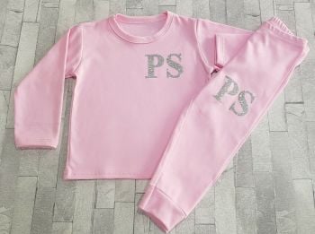 Pink Personalised Glitter Initials Lounge Set