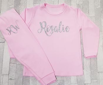 Pink Personalised Glitter Name & Initials Lounge Set