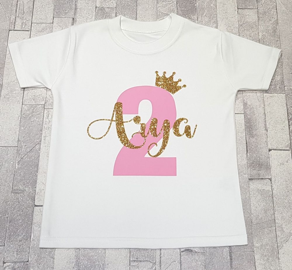 Crown & Age Personalised Birthday T-Shirt!