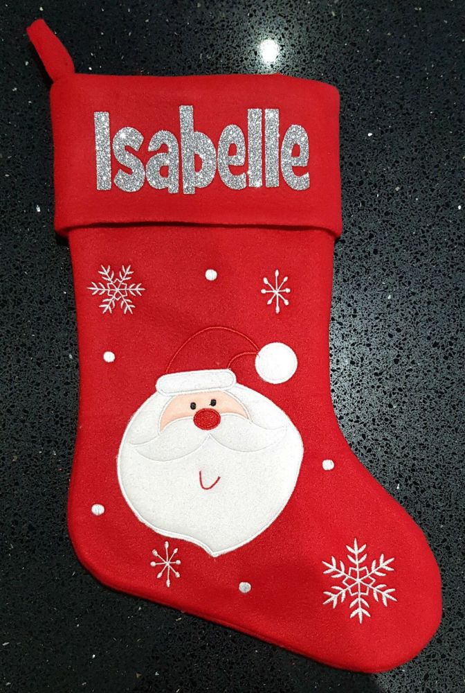 Personalised Glitter Name Santa Christmas Stocking! *REDUCED* Limited Stock!