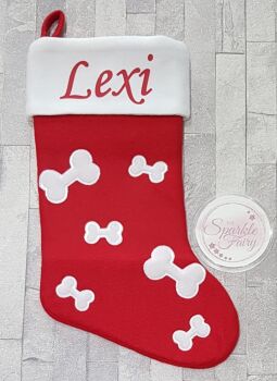 Personalised Name Pet Dog Christmas Stocking! *REDUCED* Limited Stock!