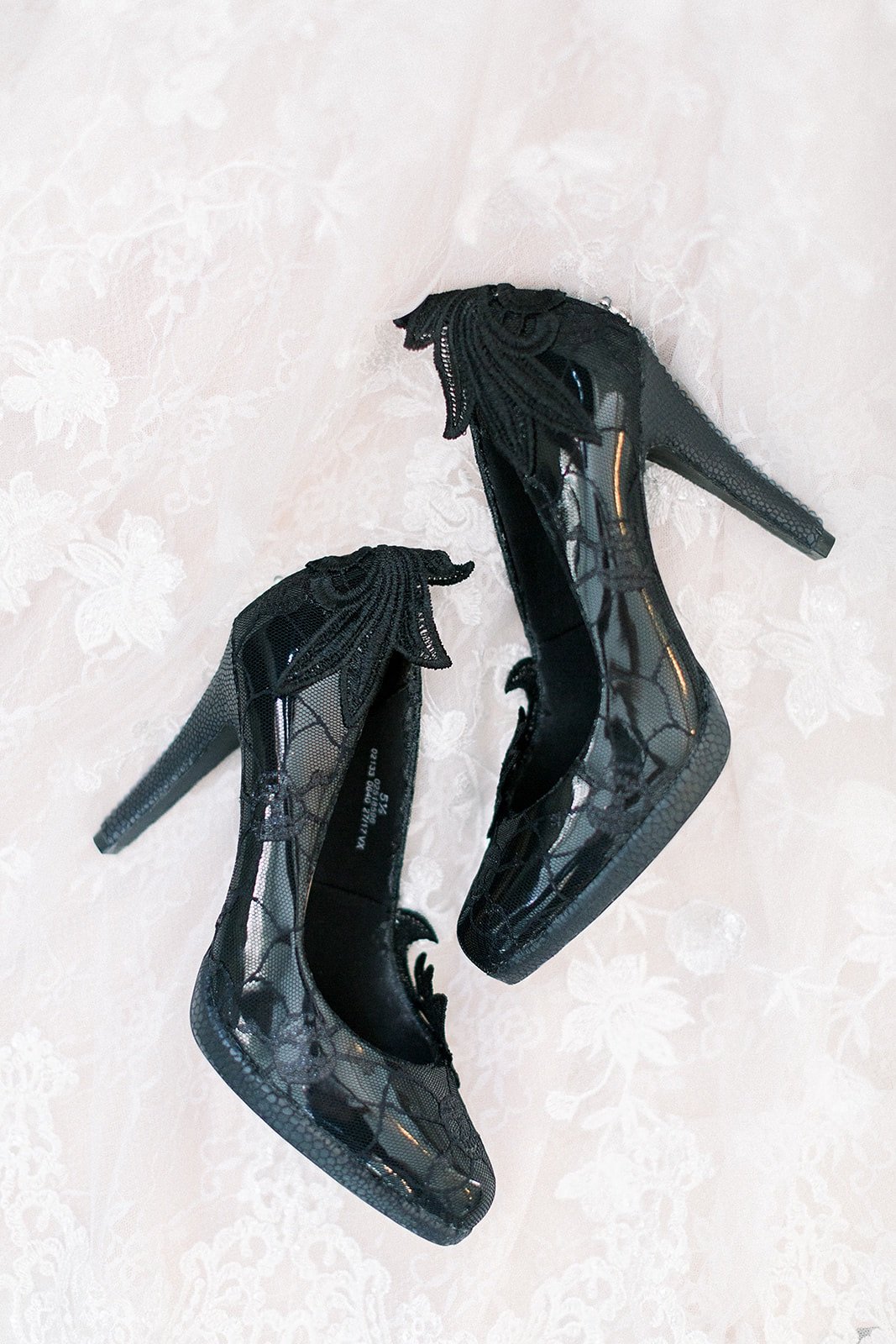 Alternative black lace shoes by Lace and Love. Alternate bride.