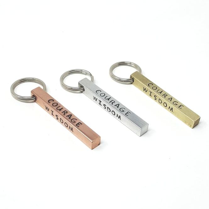 PERSONALISED SERENITY, COURAGE, WISDOM, SOBRIETY DATE KEYRING.