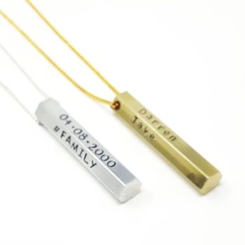 PERSONALISED 6 SIDE HEX BAR NECKLACE