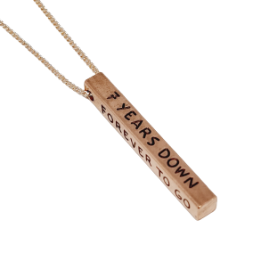 ROSE GOLD / COPPER 7 YEAR ANNIVERSARY INGOT BAR NECKLACE