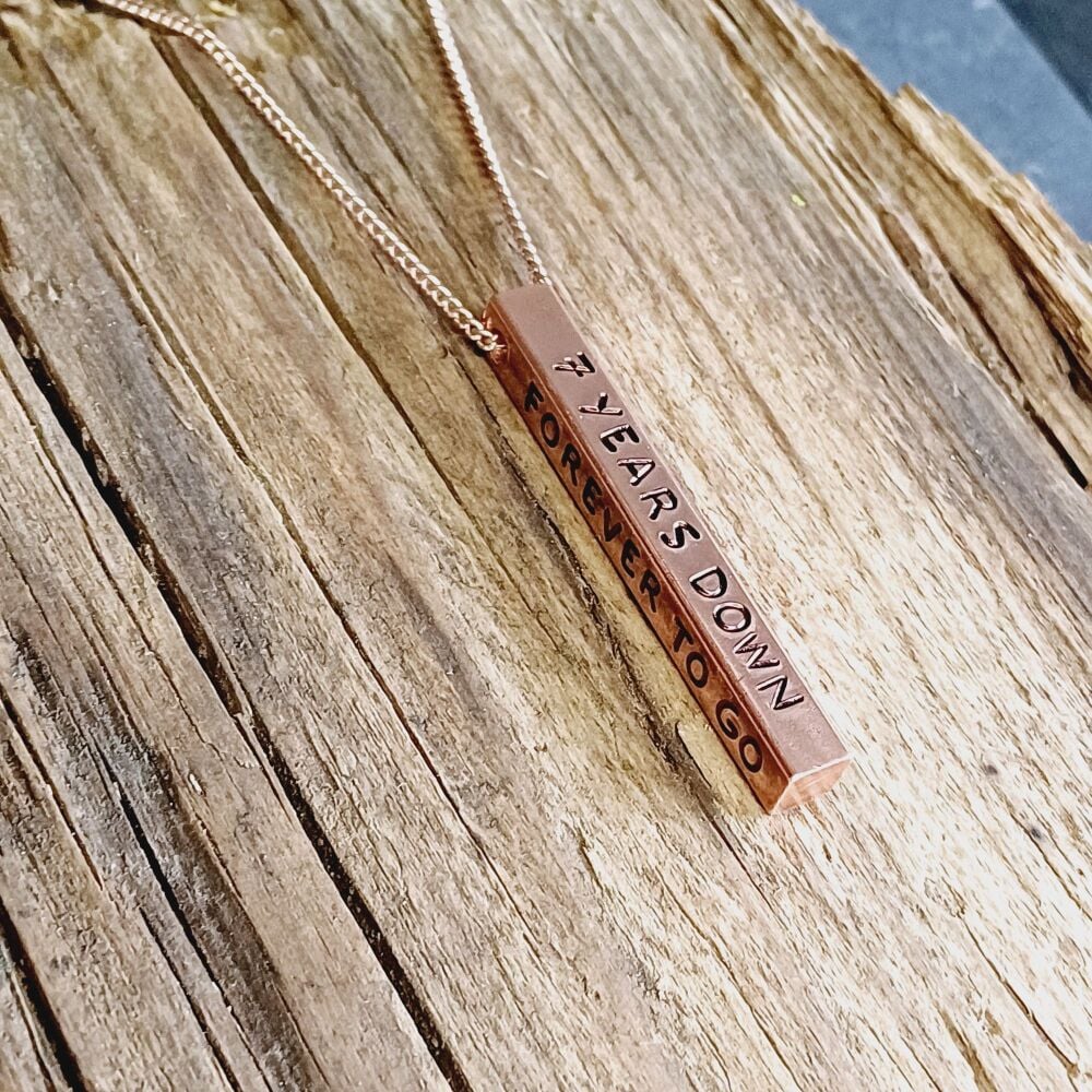 Copper bar necklace clearance