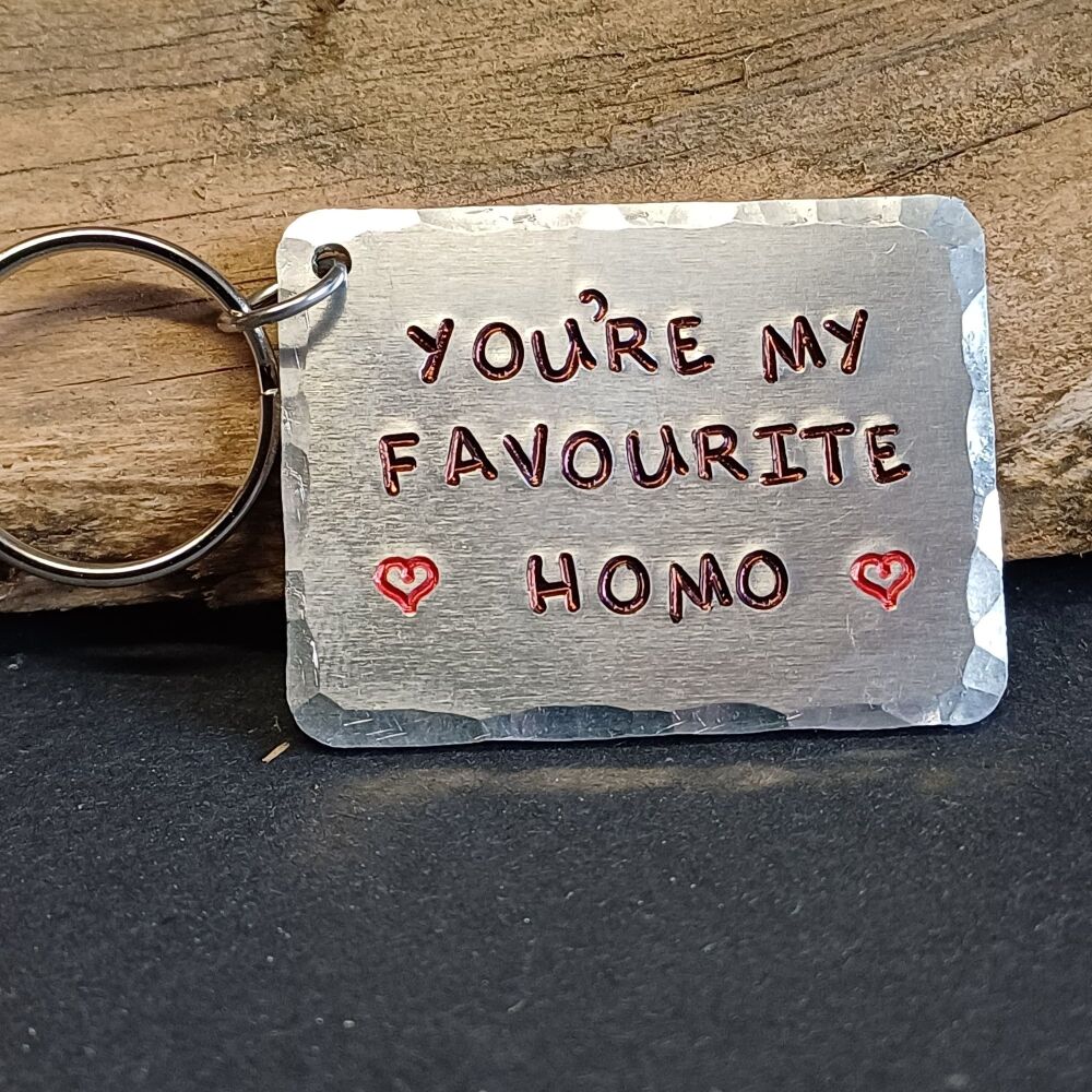 'YOU'RE MY FAVOURITE HOMO' KEYRING