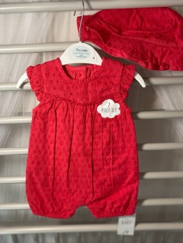 Red Romper with Hat