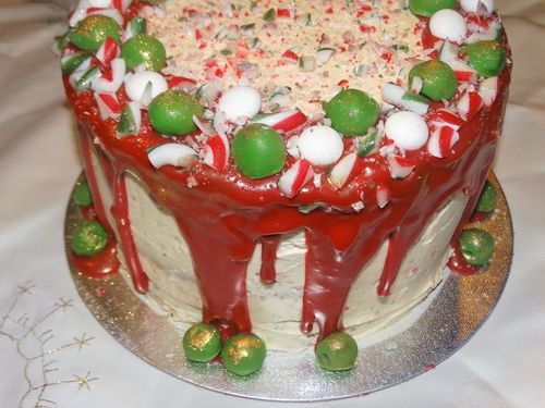 Peppermint Crucnh Drip Cake