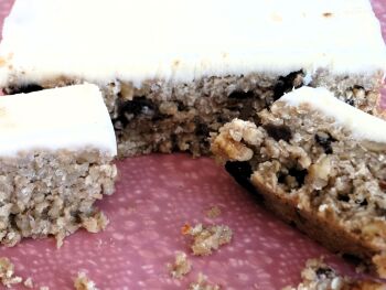 Orange, Walnut & Raisin Flapjack With Or Without Orange Yoghurt Topping